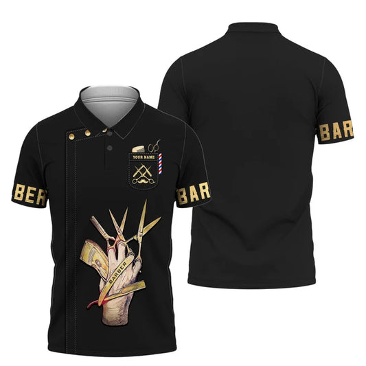 Barber Tools Personalized Name 3D Shirt
