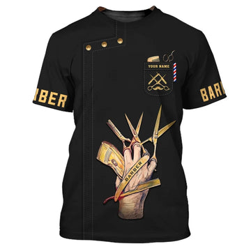 Barber Tools Personalized Name 3D Shirt
