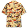 ORANGE DESERT HORSE HARNESS RACING HAWAIIAN SHIRT