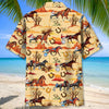 ORANGE DESERT HORSE HARNESS RACING HAWAIIAN SHIRT