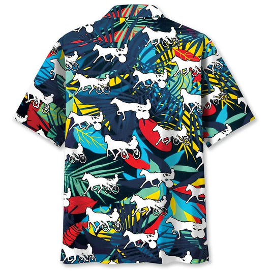 TROPICAL HORSE HARNESS RACING HAWAIIAN SHIRT