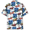 HORSE RACING BLUE HAWAIIAN SHIRT