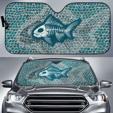 Joycorners Fish Bone Art Fishing Car Auto Sun Shade