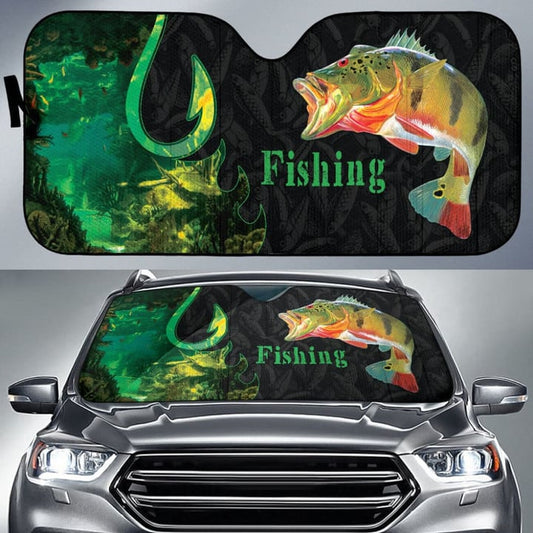 Joycorners Largemouth Bass Fishing Hook Car Auto Sun Shades