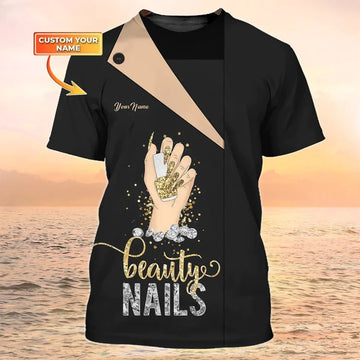 Nails - Personalized Name Gift for Nails Lovers, Nails Salon Uniform 3D Shirt