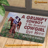Joycorners Personalized Cowboy Doormat, A Grumpy Cowboy His Beautiful Cowgirl Live Here Gift For Rodeo Lovers, New Home Gift, Housewarming Gift, Horse Decor LM0210