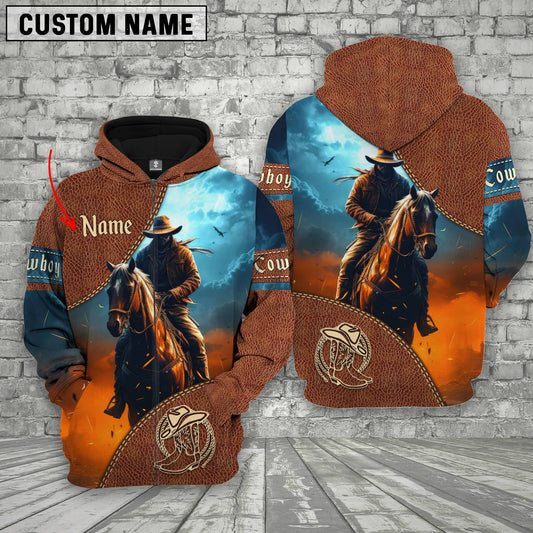 Joycorners Cowboy Custom Name Horse Lovers 3D Hoodie