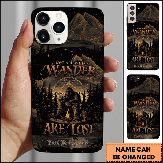 Joycorners Artist Hunting - Not All Who Wander Are Lost Bigfoot Mountain Night Personalized Name Phone Case