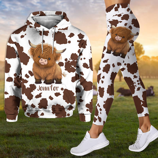 Joycorners Personalized Highland Cow Hoodie and Leggings LM2811