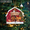 Joycorners Cattle Lovers Christmas Gift Red Barn Custom Shape Acrylic Ornament 2025 (14 Breed Options)