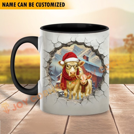 Joycorners Charolais Personalized Name Christmas Farmyard Mug