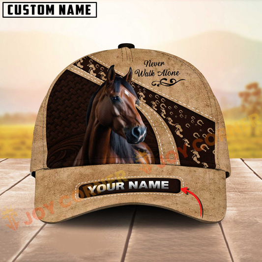 Joycorners Quarter Horse Leather Pattern Personalized Name 3D Cap