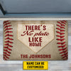 Joycorners Funny Baseball Doormat, There's No Plate Like Home, Personalized Baseball Doormat For Home Decor Housewarming Gift, Welcome Mat Gift For Baseball Lovers LM0210