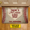 Joycorners Funny Baseball Doormat, There's No Plate Like Home, Personalized Baseball Doormat For Home Decor Housewarming Gift, Welcome Mat Gift For Baseball Lovers LM0210