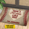 Joycorners Funny Baseball Doormat, There's No Plate Like Home, Personalized Baseball Doormat For Home Decor Housewarming Gift, Welcome Mat Gift For Baseball Lovers LM0210