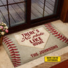Joycorners Funny Baseball Doormat, There's No Plate Like Home, Personalized Baseball Doormat For Home Decor Housewarming Gift, Welcome Mat Gift For Baseball Lovers LM0210