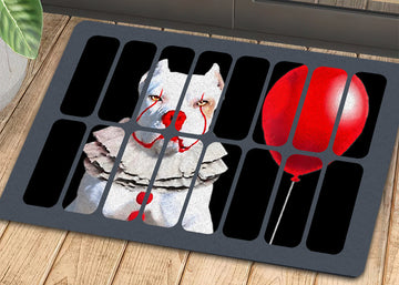 Joycorners Cool Halloween Pitbull Dog Doormat, Dog Behind The Window, Housewarming Gift, Doormat Decor, Gift For Dog Lovers, Dog Owners LM0210