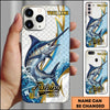 Joycorners Fishing Phone Case Splash Water Gold Lightning Pattern Personalized Name Phone Case (8 Fish Species)