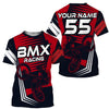 Joycorners Red BMX Cycling Customize Name 3D Shirts