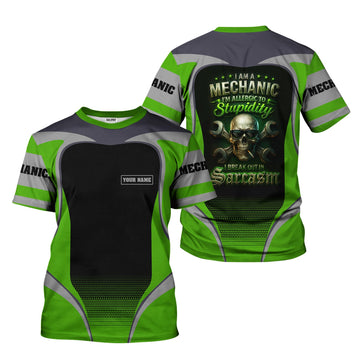 Joycorners Personalized Mechanic Shirt, I Am A Mechanic I'm Allergic to Stupidity, Mechanic Uniforms, Gift For Men PT2609