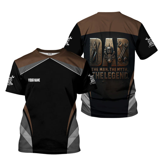 Joycorners Personalized Mechanic Shirt, Dad The Man The Myth The Legend, Gift For Men PT2609