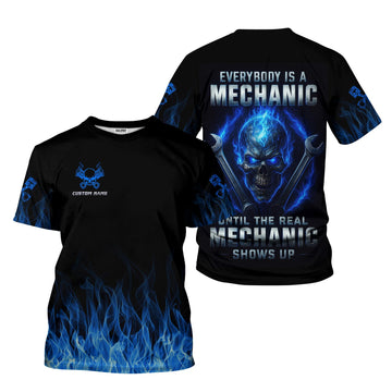 Joycorners Custom Name Mechanic Shirt Everybody Is A Mechanic Until The Real Mechanic Shows Up T Shirt PT2609
