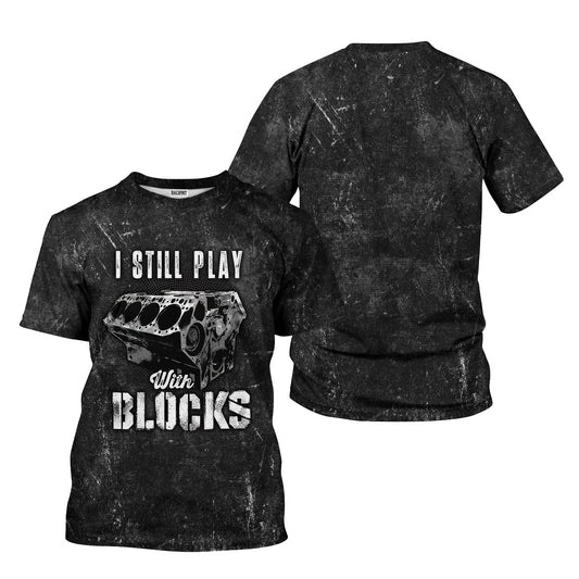 Joycorners Vintage Mechanic Shirt I Still Play With Blocks T Shirt PT2609