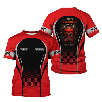 Joycorners Personalized Mechanic Shirt, I Got 99 Sockets And A 10MM Ain't One, Custom Department, Mechanic Uniforms, Gift For Men PT2609