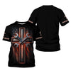 Joycorners Custom Name Mechanic Shirt Wrench The Cross with USA Flag Design T Shirt PT2609