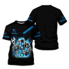 Joycorners Custom Name Mechanic Shirt Blue Flame Muscle Engine Piston Holding Wrench T Shirt PT2609