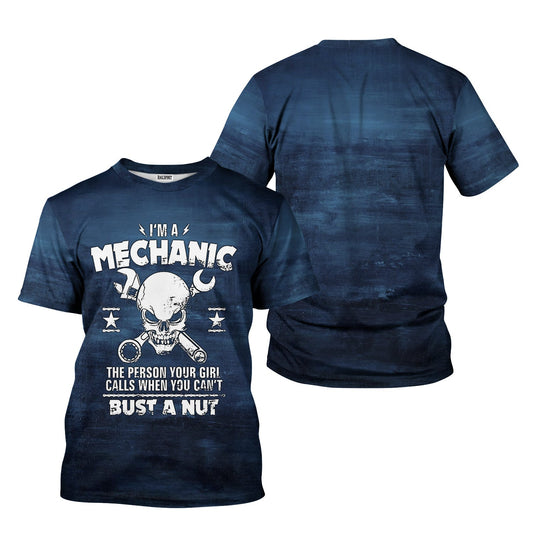 Joycorners Vintage Mechanic Shirt I'm A Mechanic The Person Your Girl Calls When You Can't Bust a Nut T Shirt PT2609