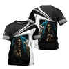 Joycorners Custom Name Mechanic Shirt Grim Reaper Holding Wrench with Thunder Design T Shirt PT2609