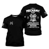 Joycorners Custom Name Funny Quote I'm A Mechanic Because Your Roll Student Can't Design It Right Black T Shirt PT2609