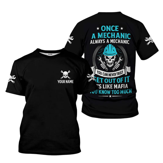 Joycorners Custom Name Mechanic Shirt Once A Mechanic Always A Mechanic T Shirt PT2609