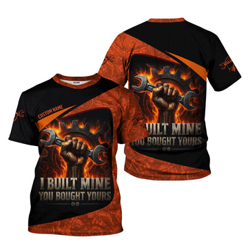 Joycorners Personalized Mechanic Shirt, I Built Mine You Bought Yours, Flame Design, Gift For Men PT2609