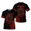 Joycorners Custom Name Mechanic Shirt Mechanic Skull Red Unisex T Shirt All Over Print PT2609