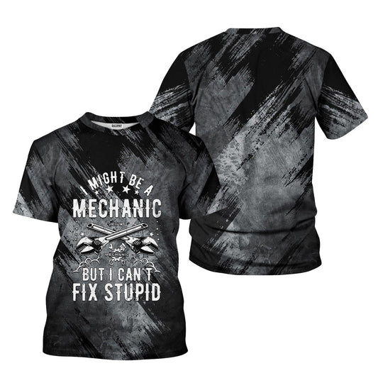 Joycorners Vintage Mechanic Unisex T Shirt I Might Be A Mechanic Wrench Black Shirt All Over Print PT2609