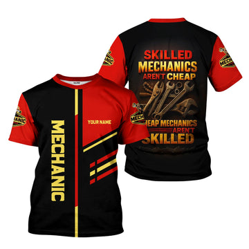 Joycorners Personalized Mechanic Shirt, Skill Mechanics Aren't Cheap Cheap Mechanic Aren't Skilled, Mechanic Uniforms, Gift For Men PT2609