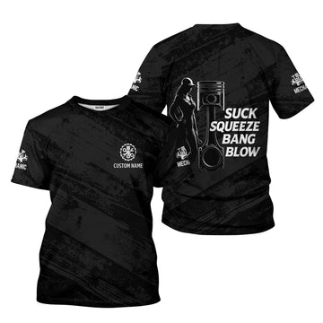 Joycorners Personalized Mechanic Shirt, Suck Squeeze Bang Blow, Funny Quote Design, Gift For Men PT2609