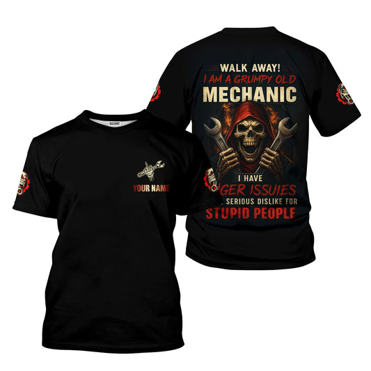 Joycorners Funny Mechanic Shirt Walk Away I Am A Grumpy Old Mechanic Printed Unisex T Shirt PT2609