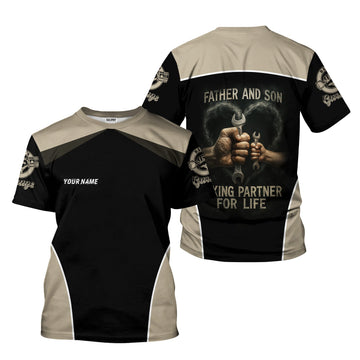 Joycorners Personalized Mechanic Shirt, Father And Son Fixing Partner For Life, Gift For Men PT2609