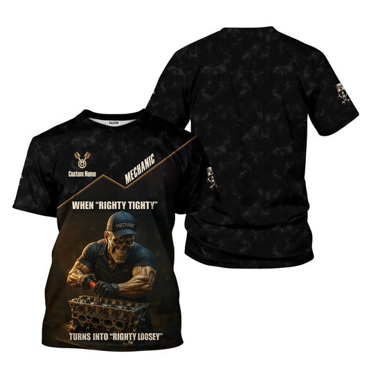 Joycorners Personalized Mechanic Shirt, When "Righty Tighty" Turn Into "Righty Loosey", Funny Quote Design, Gift For Men PT2609