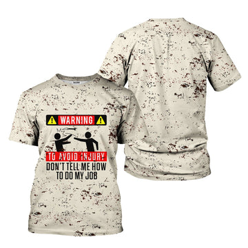 Joycorners Funny Mechanic Shirt for Men, Warning To Avoid Injury Don’t Tell Me How to Do My Job T-Shirt, Work Humor Novelty Shirt PT2609