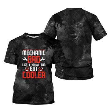 Joycorners Funny Mechanic Dad T Shirt Like A Normal Dad But Cooler Auto Repair Garage Workwear Tee Fathers Day Birthday Gift For Men Husband Father PT2609