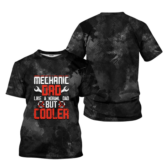Joycorners Funny Mechanic Dad T Shirt Like A Normal Dad But Cooler Auto Repair Garage Workwear Tee Fathers Day Birthday Gift For Men Husband Father PT2609