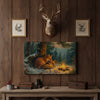 Joycorner Fox Couple Winter Forest Campfire Personalized Canvas