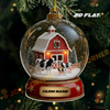 Joycorners Christmas Snow Globe Cow Family Custom Name Ornament, Acrylic Ornament (8 Breed Options)