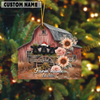 Joycorners Personalized Rustic Barn Black Angus Christmas Acrylic Ornament