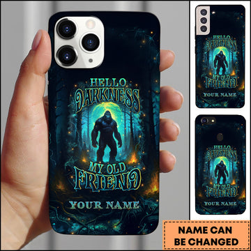 Joycorners Artist Hunting - Hello Darkness My Old Friend Bigfoot Forest Night Personalized Name Phone Case