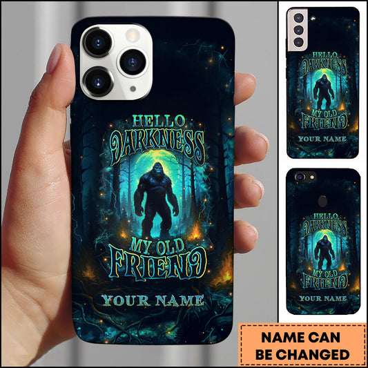 Joycorners Artist Hunting - Hello Darkness My Old Friend Bigfoot Forest Night Personalized Name Phone Case